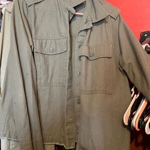 Olive Green Button-Up Jacket